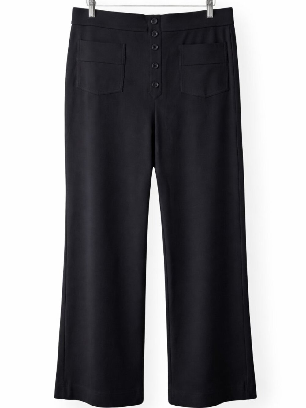 NWT Halara Wide Leg Pull On Pants Black Button Detail High Rise XL Petite - Picture 2 of 5